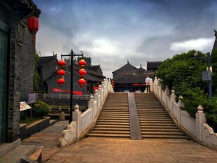 古镇古桥街景风光