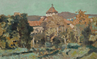 郊野乡村风景油画