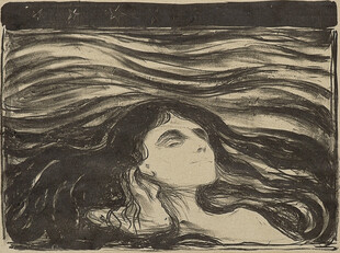 蒙克风格女子版画