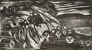 黑白复古风景版画
