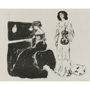 复古版画音乐女性形象