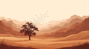 荒漠风景插画