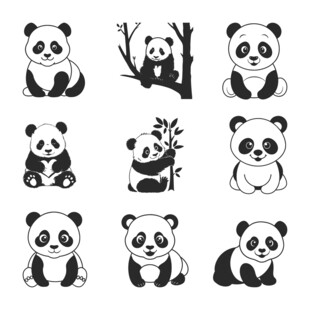 熊猫图案合集