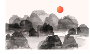 水墨山水挂画
