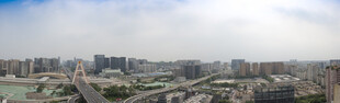 城市高空远眺全景