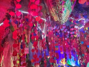 红调炫彩抽象艺术纹理