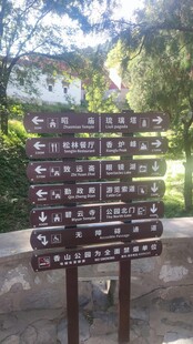 户外景区多方向指示牌