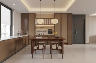 新中式餐厅室内效果图
