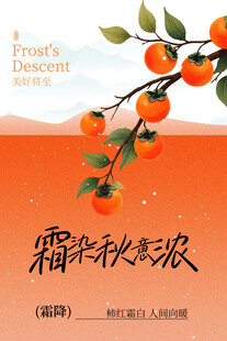 霜降秋天秋季活动节气海报