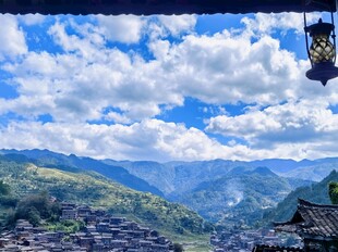 山乡晴日自然风光