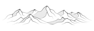 线条山水素材