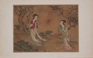 仕女游园古画