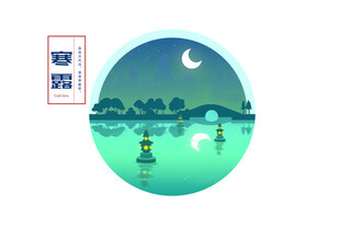 西湖三潭印月夜景