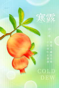 寒露石榴手绘插画