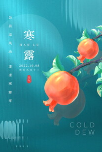 寒露节气石榴主题海报