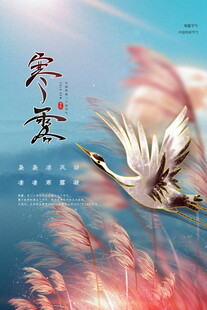 冬至国风仙鹤海报