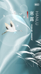 寒露节气意境海报