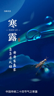 寒露节气国风海报