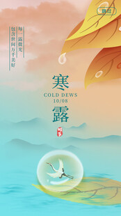 寒露节气国风海报