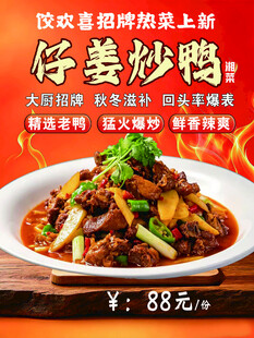 仔姜炒鸭宣传海报