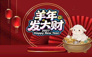 羊年发大财新春喜庆海报