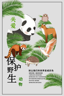 保护野生动物公益海报