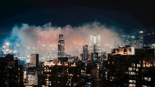 城市夜景天际线