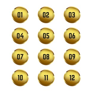 金色按钮数字编号