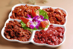 风味牛肉四宫格拼盘