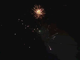 夜空中的金色烟花