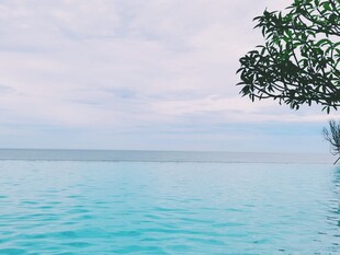 清新静谧海岸自然风光