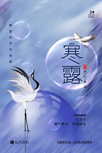 寒露节气国风海报