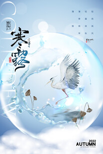 寒露节气国风海报