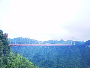 峡谷特大悬索桥风光