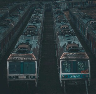 双列自动扶梯俯视画面