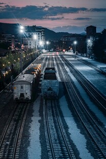 雨后暮色铁路景观