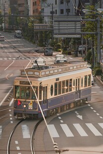 城市复古有轨电车