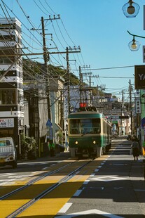 日系街道电车风光