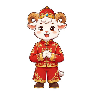 新春拜年卡通生肖羊