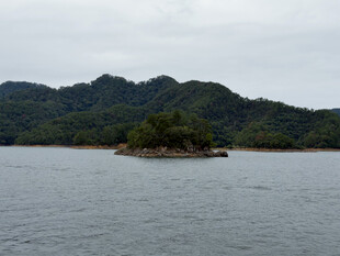 湖中小岛山水风光