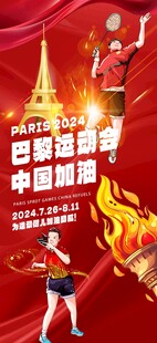 巴黎奥运中国加油海报