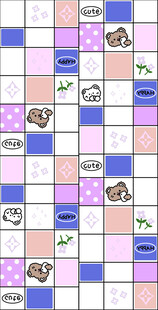 马卡龙色卡通方格图案