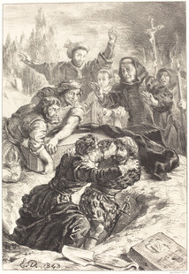 复古黑白人物版画