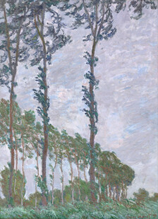 杨树风景印象派油画