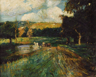 郊野田园风景油画
