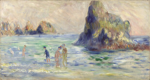 印象派海边风景油画