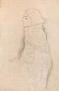 复古素描侧身女子像