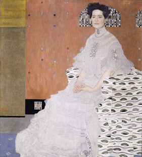 克里姆特白衣女子肖像画