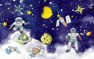 童趣太空漫游插画