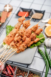 特色烤串美食特写